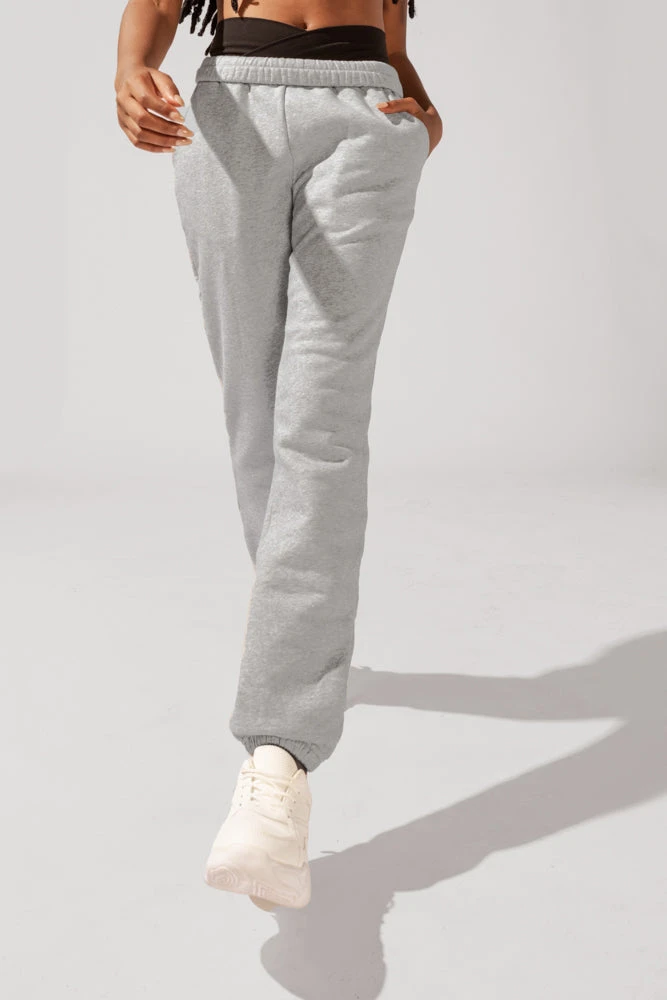 Cloud Rollover Sweatpant - Heather Grey 5 Cloud Rollover Sweatpant - Heather Grey - Image 5