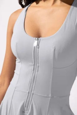 Matchpoint Workout Dress With Zipper - Blue Stone -Popflex Store OPF8707 Edit