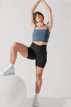 Daphne Corset Crop Top - Indigo Teal -Popflex Store OntheGoCorsetCrop IndigoTeal 1047 0013 Edit