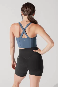 Daphne Corset Crop Top - Indigo Teal -Popflex Store OntheGoCorsetCrop IndigoTeal 1047 0041 Edit