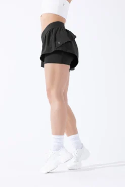 On The Run Ruffle Short - Black -Popflex Store OntheRunRuffleShort BlackOlive 4017 1234a
