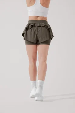 On The Run Ruffle Short - Deep Olive -Popflex Store OntheRunRuffleShort BlackOlive 4017 1263 Edit b5a7c1a1 bb3c 42c0 bde8 2a64e807e746