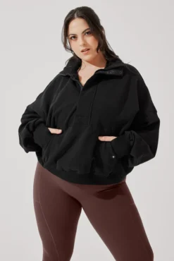 Ooey Gooey Half Zip Sweater - Black 20 Ooey Gooey Half Zip Sweater - Black -Popflex Store OoeyGooeyHalfZip Black E1016 3269 Edit