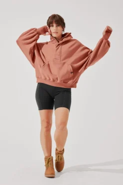 Ooey Gooey Half Zip Sweater - Canyon Clay -Popflex Store OoeyGooeyHalfZip Cinnamon E1016 4675 Edit