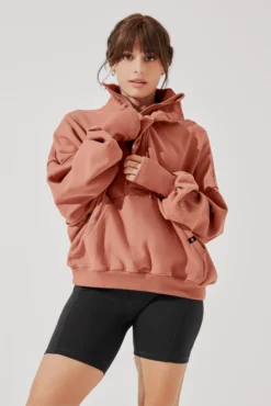 Ooey Gooey Half Zip Sweater - Canyon Clay -Popflex Store OoeyGooeyHalfZip Cinnamon E1016 4688 Edit