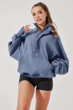 Ooey Gooey Half Zip Sweater - Blue Dusk 15 Ooey Gooey Half Zip Sweater - Blue Dusk -Popflex Store OoeyGooeyHalfZip NavyDusk E1016 4612 Edit