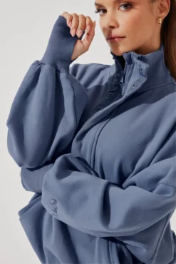 Ooey Gooey Half Zip Sweater - Blue Dusk 17 Ooey Gooey Half Zip Sweater - Blue Dusk -Popflex Store OoeyGooeyHalfZip NavyDusk E1016 4659 Edit scaled