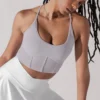 Plié Corset Crop Bralette - Lavender Grey