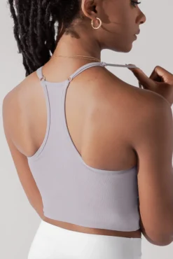 Plié Corset Crop Bralette - Lavender Grey -Popflex Store PileCorsetCropTop LavenderGrey 1049 0036 Edit 1