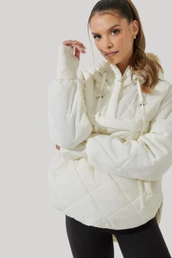 Pillow Packable Puffer Jacket - Coconut Cream -Popflex Store Pillow Packable Puffer Jacket Coconut Cream E1006 1943