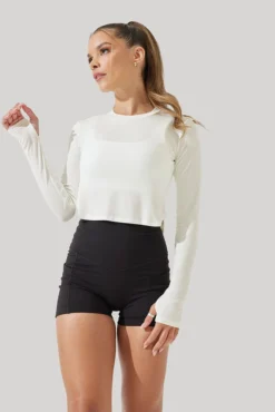 Refine Long Sleeve Top - Coconut Cream -Popflex Store Refine Long Sleeve Top Coconut Cream B1013 0782