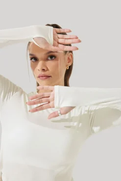 Refine Long Sleeve Top - Coconut Cream -Popflex Store Refine Long Sleeve Top Coconut Cream B1013 0808