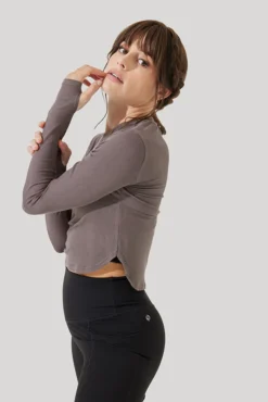 Refine Long Sleeve Top - Woodland Taupe -Popflex Store Refine Long Sleeve Top Iron B1013 3313