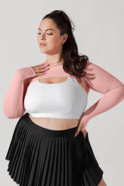Relevé Ribbed Shrug - Powder Pink -Popflex Store ReleveRibbedShrug PowderPink 2026 3021 Edit 1