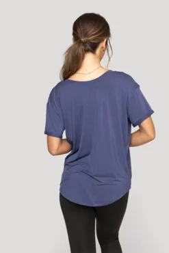 Reversible Deep V Tee - Nightshade Blue -Popflex Store Reversible Deep V Tee Nightshade Blue B1015 00368