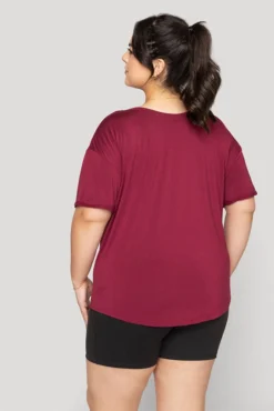 Reversible Deep V Tee - Sangria -Popflex Store Reversible Deep V Tee Sangria B1015 02958