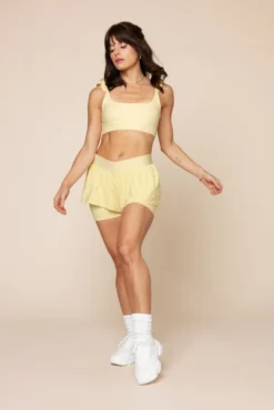 On The Run Ruffle Short - Buttercream -Popflex Store RomanceRuffleBra A1012 RuffleShort FrenchButtercream 4017 01150 Edit