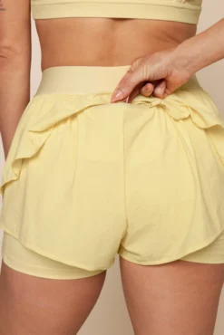 On The Run Ruffle Short - Buttercream -Popflex Store RomanceRuffleBra A1012 RuffleShort FrenchButtercream 4017 01265 Edit