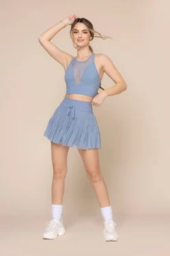Pirouette Tiered Skort - Blue Storm -Popflex Store StellarBra 1400 PirouetteSkort BlueStorm 6064 03105