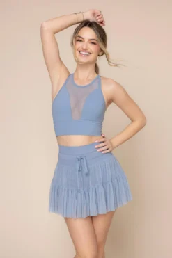 Pirouette Tiered Skort - Blue Storm -Popflex Store StellarBra 1400 PirouetteSkort BlueStorm 6064 03113