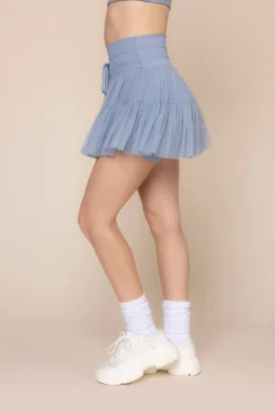 Pirouette Tiered Skort - Blue Storm -Popflex Store StellarBra 1400 PirouetteSkort BlueStorm 6064 03166