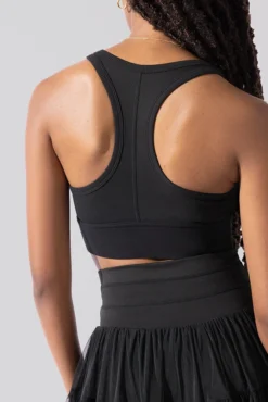 Sweat Sesh Crop Top - Black -Popflex Store Sweat Sesh Long Bra Black A1004 0804
