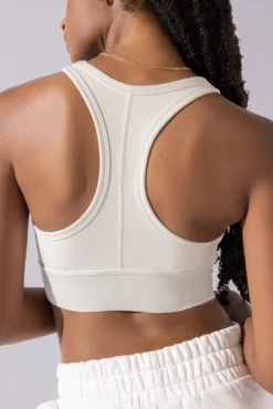 Sweat Sesh Crop Top - Cream -Popflex Store Sweat Sesh Long Bra Cream A1004 0542