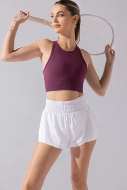 Sweat Sesh Crop Top - Plum