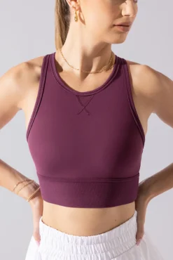 Sweat Sesh Crop Top - Plum -Popflex Store Sweat Sesh Long Bra Plum A1004 0573