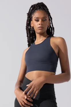 Sweat Sesh Crop Top - Smoky Navy -Popflex Store Sweat Sesh Long Bra Smoky Navy A1004 0392