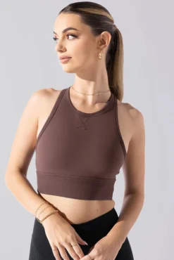 Sweat Sesh Crop Top - Truffle -Popflex Store Sweat Sesh Long Bra Truffle A100 0359