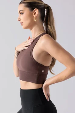 Sweat Sesh Crop Top - Truffle -Popflex Store Sweat Sesh Long Bra Truffle A100 0376