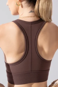 Sweat Sesh Crop Top - Truffle -Popflex Store Sweat Sesh Long Bra Truffle A100 0387