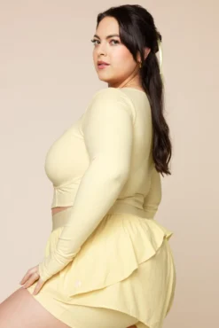 Sweetheart Long Sleeve Crop Top- Buttercream -Popflex Store SweetheartLongSle 6 Edit