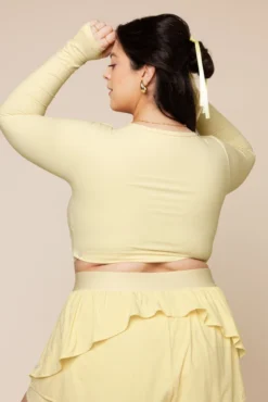 Sweetheart Long Sleeve Crop Top- Buttercream -Popflex Store SweetheartLongSle 7 Edit