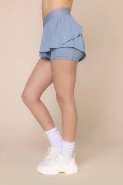 On The Run Ruffle Short - Blue Storm -Popflex Store SweetheartLongSleeveCropTop 2022 RuffleShort BlueStorm 4017 02705