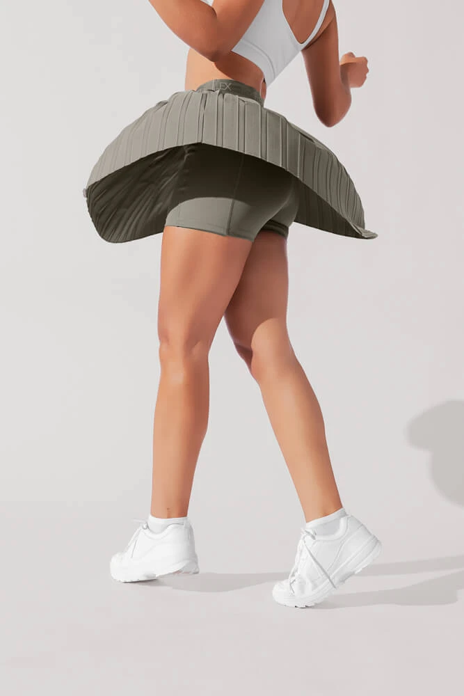 Ace ‘em Pleated Skort - Rustic Olive 9 Ace ‘em Pleated Skort - Rustic Olive - Image 9
