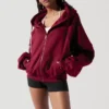 Zip Cloud Hoodie - Crimson