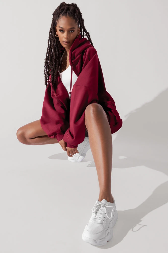 Zip Cloud Hoodie - Crimson 12 Zip Cloud Hoodie - Crimson - Image 12