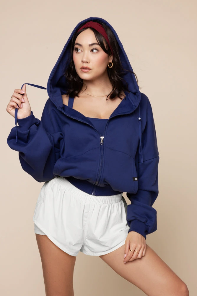 Zip Cloud Hoodie - Sapphire 1 Zip Cloud Hoodie - Sapphire