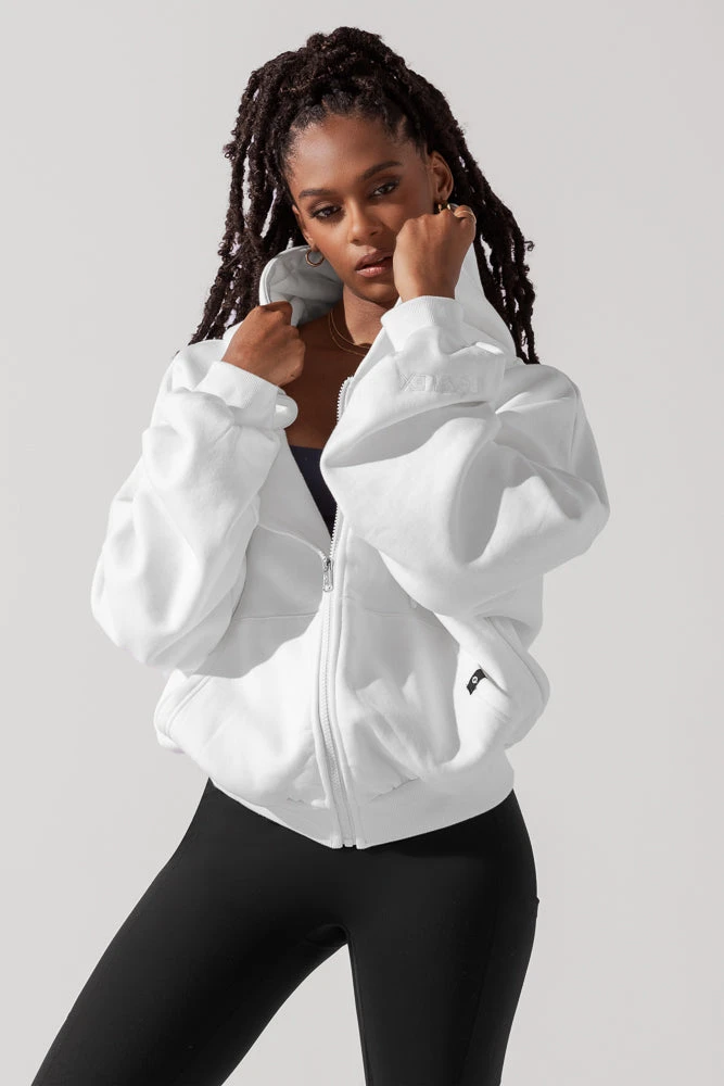 Zip Cloud Hoodie - White 5 Zip Cloud Hoodie - White - Image 5