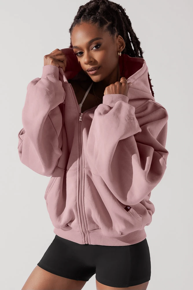 Zip Cloud Hoodie - Blush 4 Zip Cloud Hoodie - Blush - Image 4