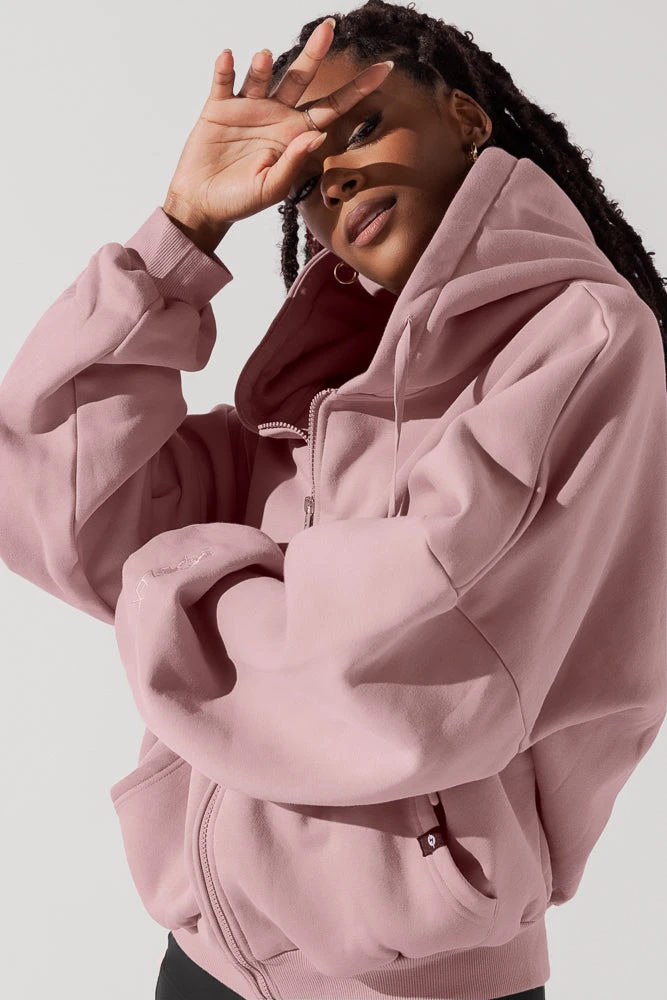 Zip Cloud Hoodie - Blush 1 Zip Cloud Hoodie - Blush