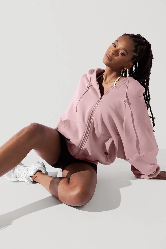 Zip Cloud Hoodie - Blush 3 Zip Cloud Hoodie - Blush - Image 3