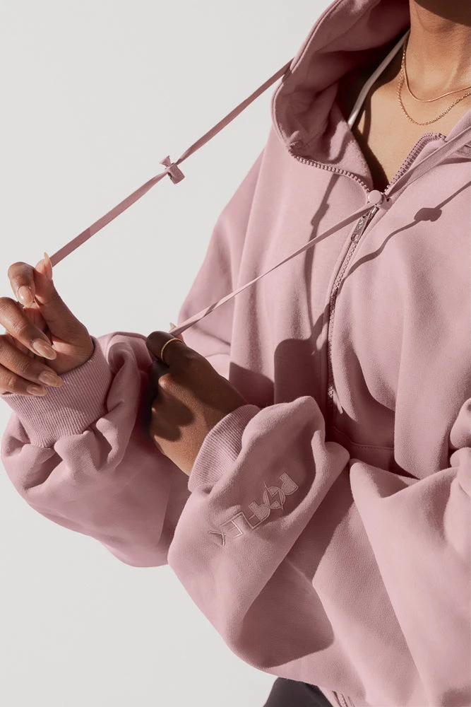 Zip Cloud Hoodie - Blush 7 Zip Cloud Hoodie - Blush - Image 7