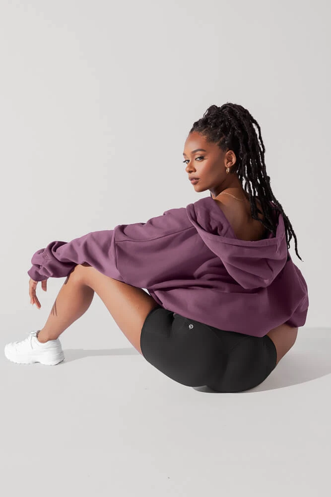 Zip Cloud Hoodie - Deep Plum 4 Zip Cloud Hoodie - Deep Plum - Image 4