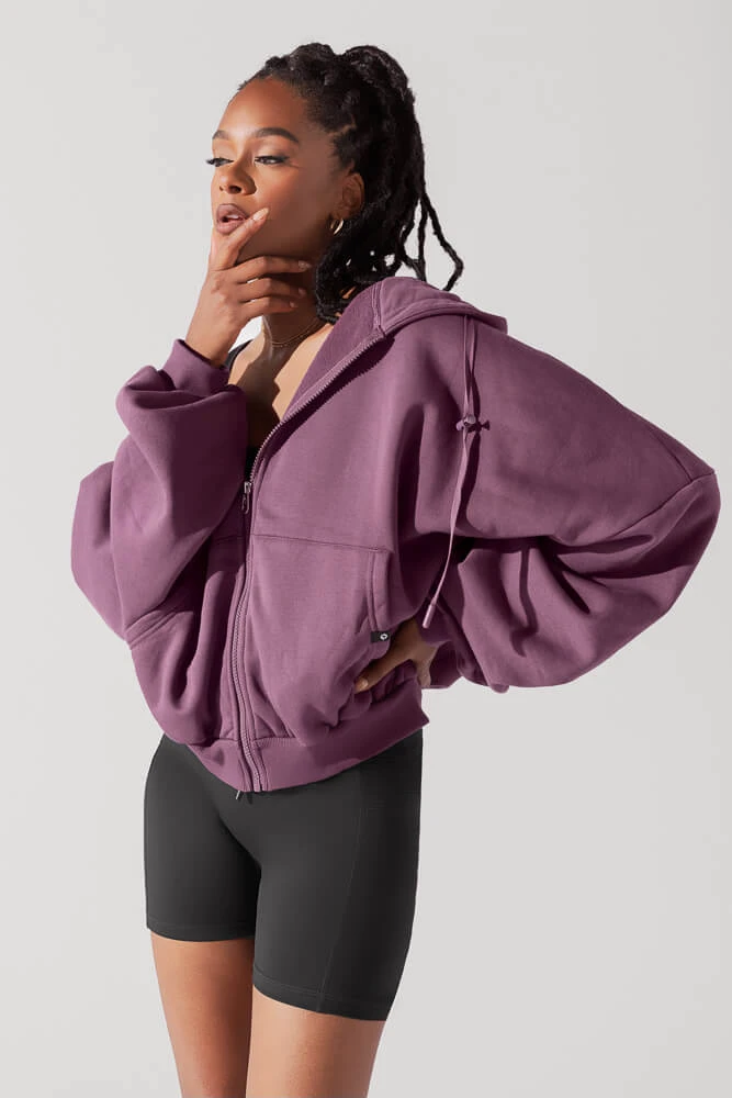 Zip Cloud Hoodie - Deep Plum 5 Zip Cloud Hoodie - Deep Plum - Image 5